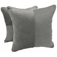 Modern Grey Contrast Pillow Covers (16x16, Set of 2)