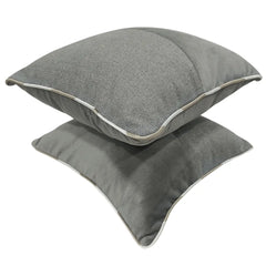 Modern Grey Contrast Pillow Covers (16x16, Set of 2) - Hover Image