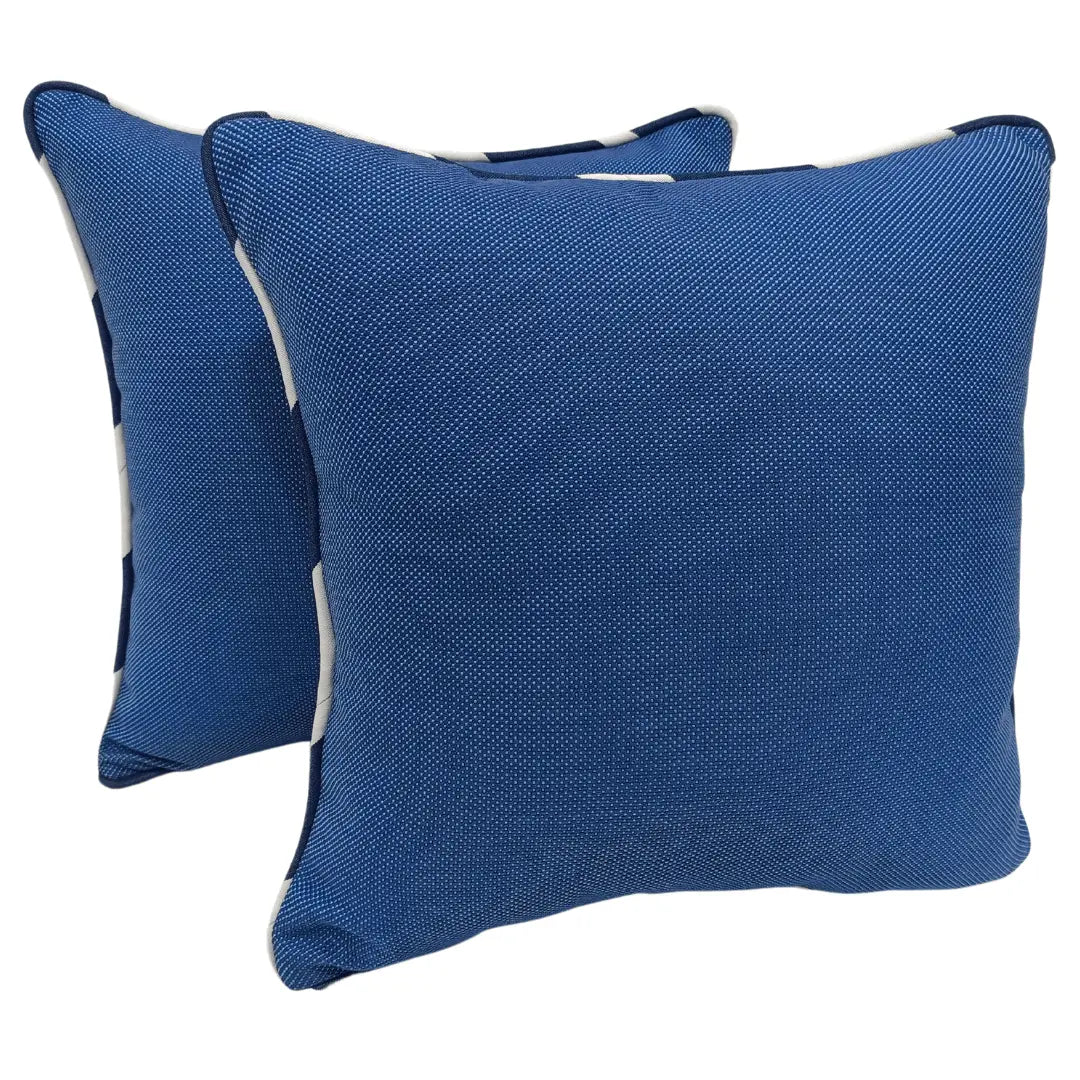 Deep Blue Textured Pillow Covers (16x16, Set of 2) | ZIPCushions