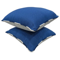 Deep Blue Textured Pillow Covers (16x16, Set of 2)