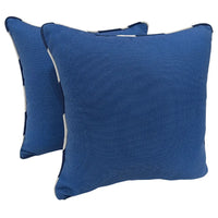 Deep Blue Textured Pillow Covers (16x16, Set of 2)