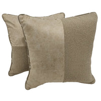 Neutral Beige Textured Pillow Covers (16x16, Set of 2)