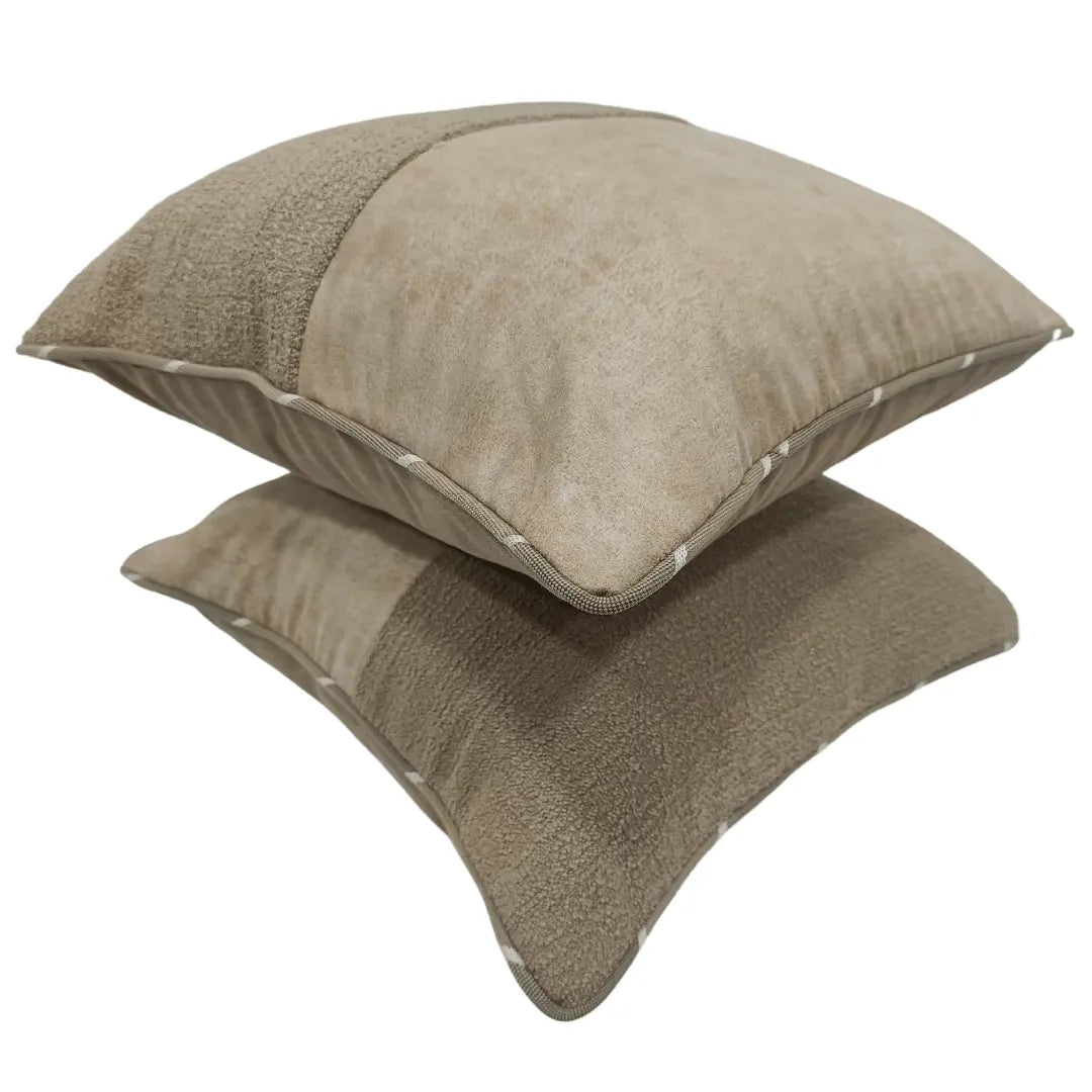 Neutral Beige Textured Pillow Covers (16x16, Set of 2) |  ZIPCushions
