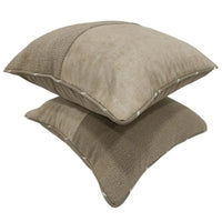 Neutral Beige Textured Pillow Covers (16x16, Set of 2)