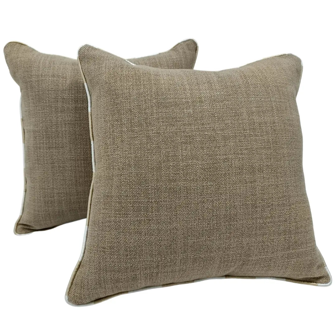 Textured Beige Pillow Covers (16x16, Set of 2) | ZIPCushions