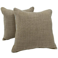 Textured Beige Pillow Covers  (16x16, Set of 2)