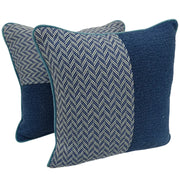 Blue Herringbone & Textured Pillow Covers (16x16, Set of 2) | ZIPCushions