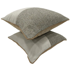 Beige Textured Dual Tone Pillow Covers (16x16, Set of 2) - Hover Image