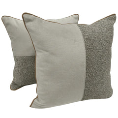 Beige Textured Dual Tone Pillow Covers (16x16, Set of 2)
