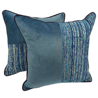 Ocean Blue Textured Weave Pillow Covers (16x16, Set of 2)