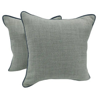 Ivory Piped Pillow Covers (16x16, Set of 2)