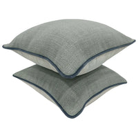 Ivory Piped Pillow Covers (16x16, Set of 2)