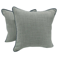 Ivory Piped Pillow Covers (16x16, Set of 2)