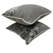 Charcoal Grey and Marble Velvet Pillow Covers (16x16, Set of 2) | ZIPCushions