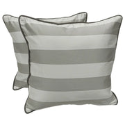 Silver Satin Striped Pillow Covers (16x16, Set of 2) | ZIPCushions