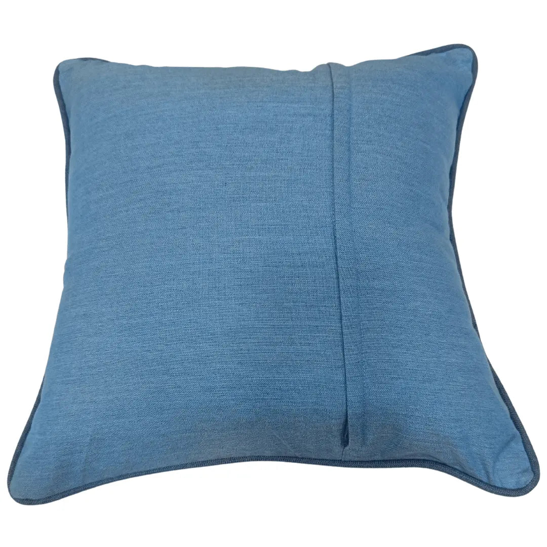Earthy Beige & Blue Velvet Pillow Covers (16x16, Set of 2) | ZIPCushions - view 3
