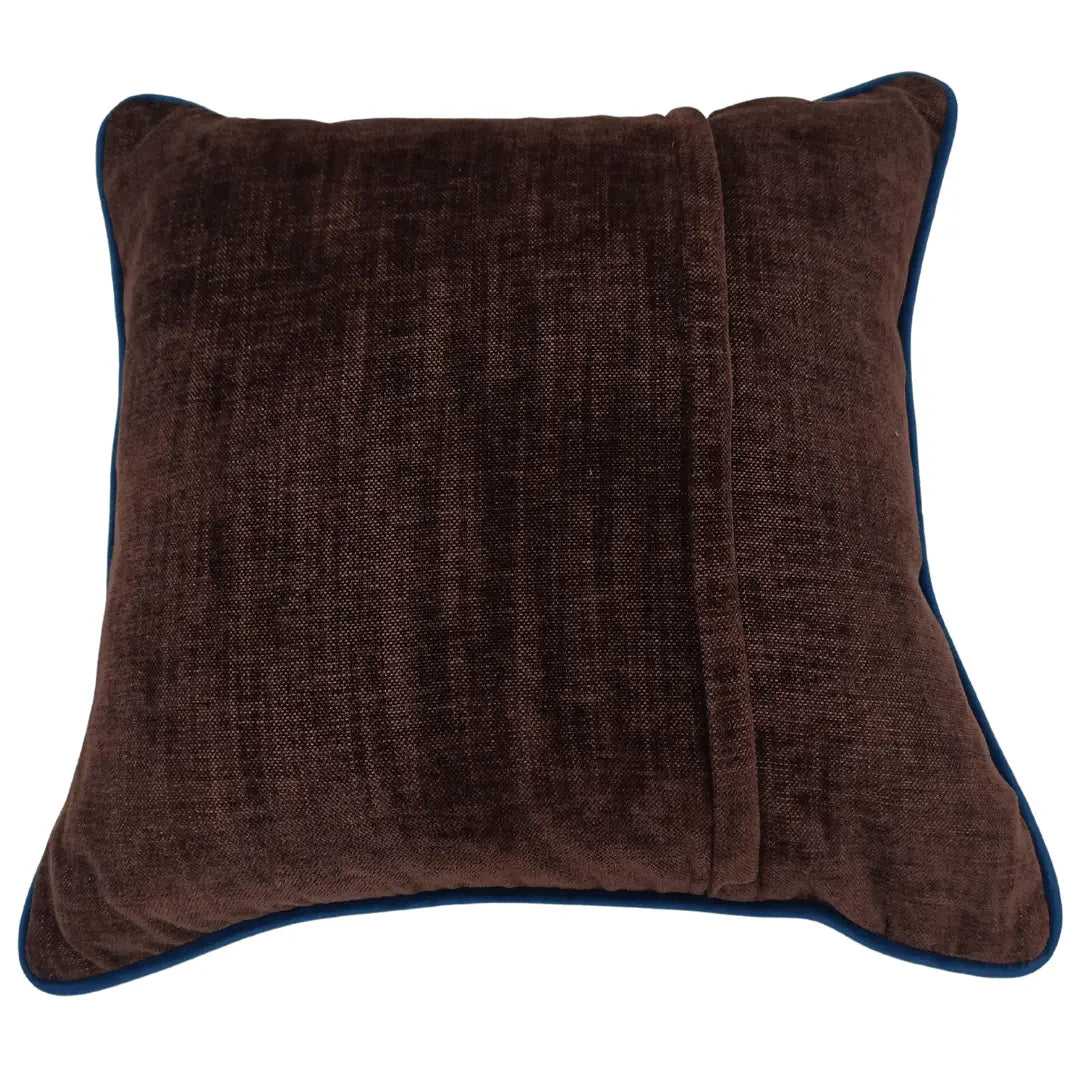 Coffee Brown & Plaid Texture Pillow Covers (16x16, Set of 2) | ZIPCushions - view 3