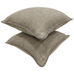 Taupe Textured Pillow Covers (16x16, Set of 2) - Hover Image