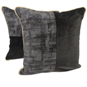 Charcoal & Midnight Velvet Pillow Covers (16x16, Set of 2) | ZIPCushions