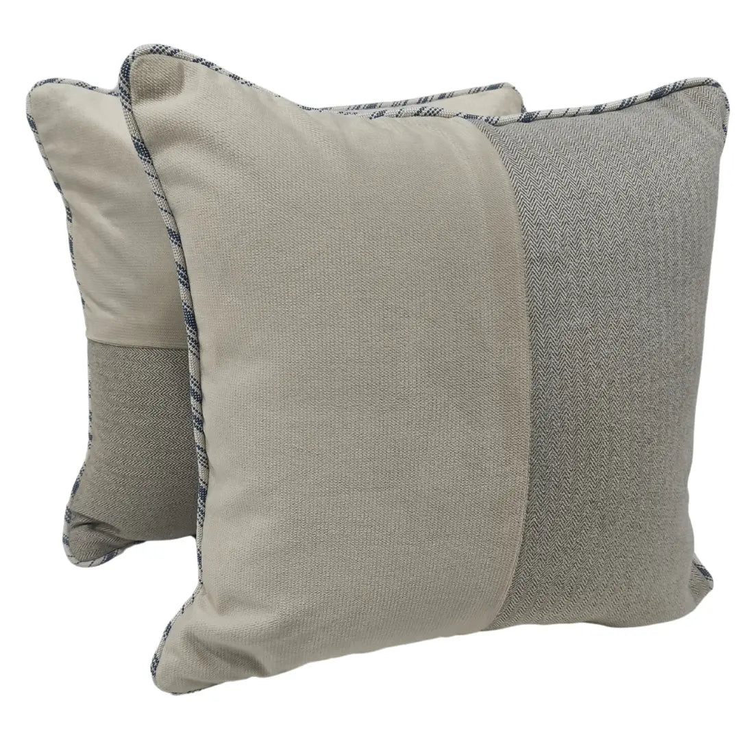 Neutral Elegance Herringbone Pillow Covers (16x16, Set of 2) | ZIPCushions