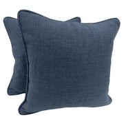 Classic Denim Blue Textured Pillow Covers (16x16, Set of 2) | ZIPCushions