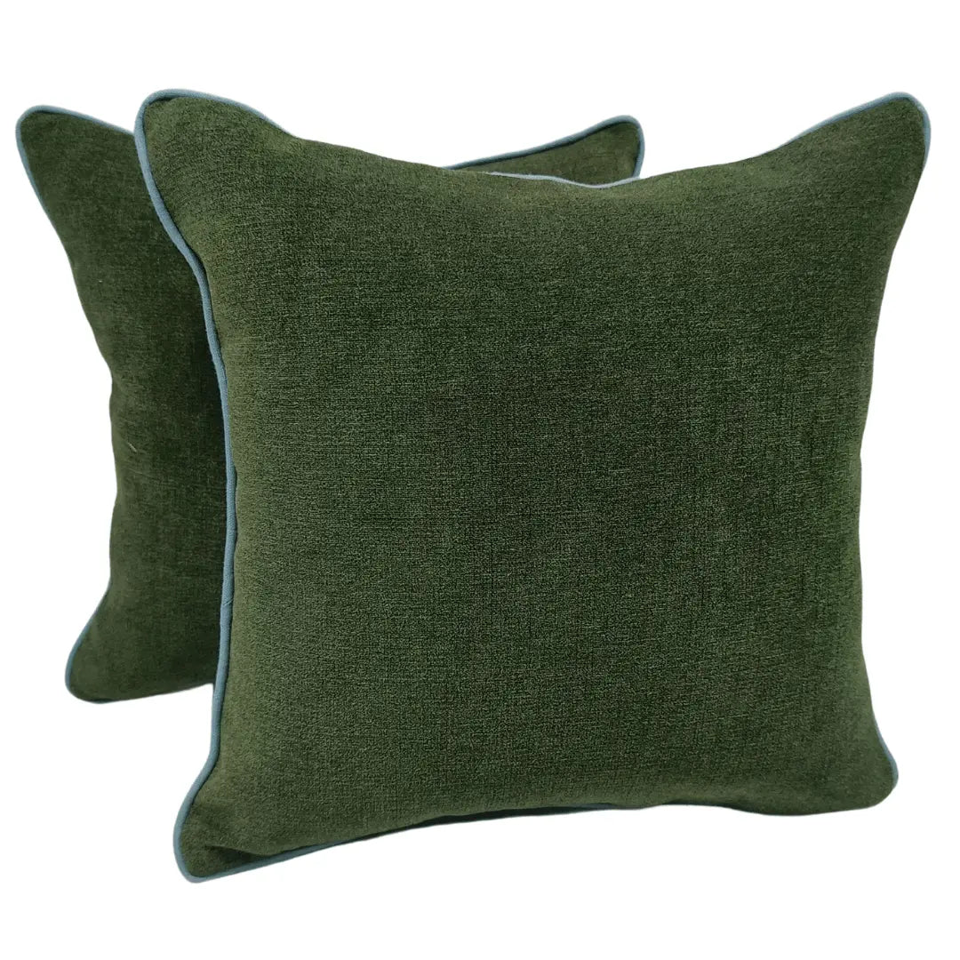 Deep Forest Green Luxe Pillow Covers (16x16, Set of 2) | ZIPCushions