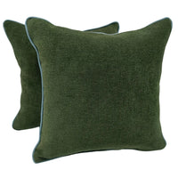 Deep Forest Green Luxe Pillow Covers (16x16, Set of 2)