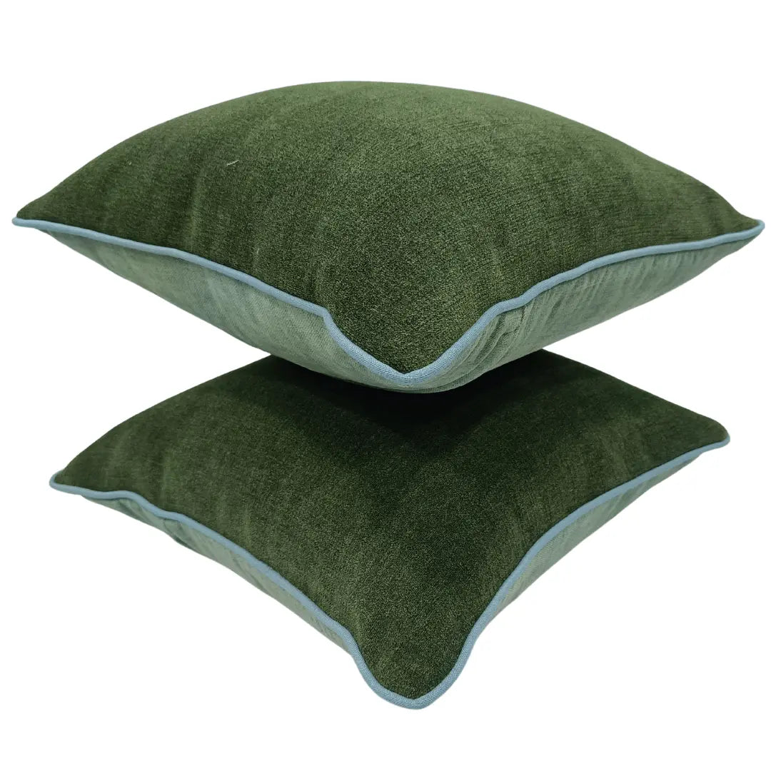 Deep Forest Green Luxe Pillow Covers (16x16, Set of 2) | ZIPCushions - view 2