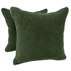 Deep Forest Green Luxe Pillow Covers (16x16, Set of 2)