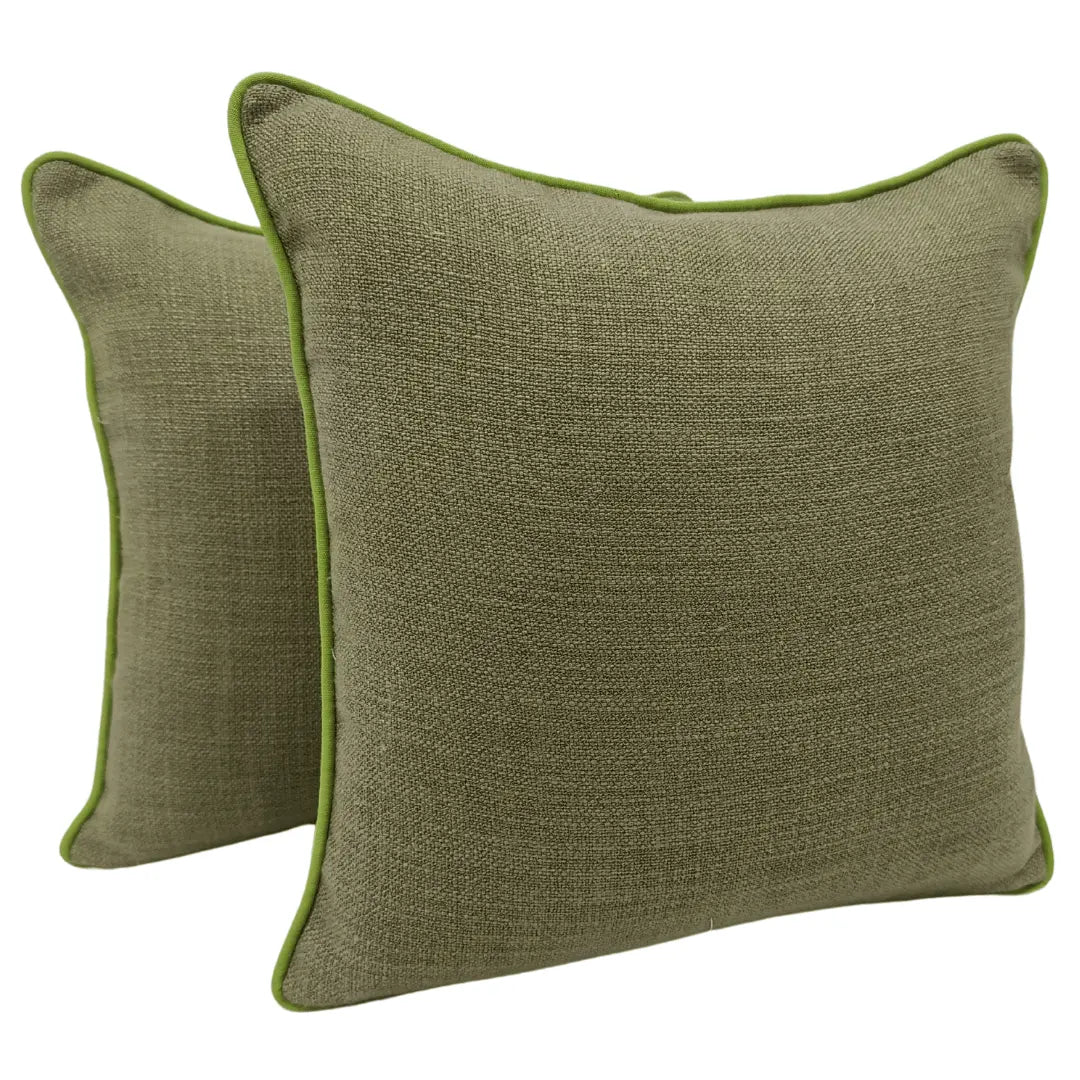 Moss Green Textured Pillow Covers (16x16, Set of 2)