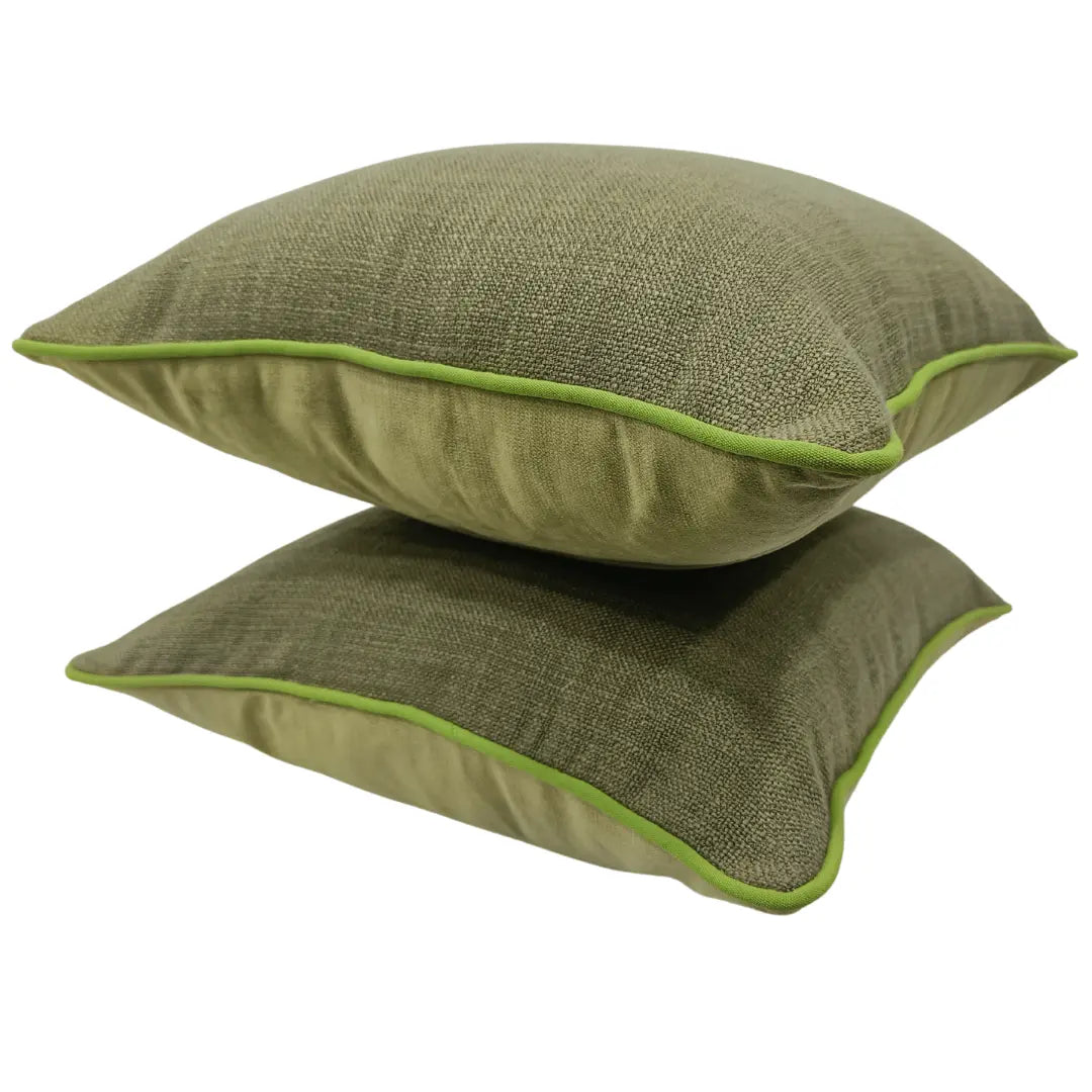 Moss Green Textured Pillow Covers (16x16, Set of 2) | ZIPCushions - view 2