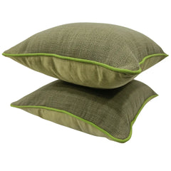 Moss Green Textured Pillow Covers (16x16, Set of 2) - Hover Image