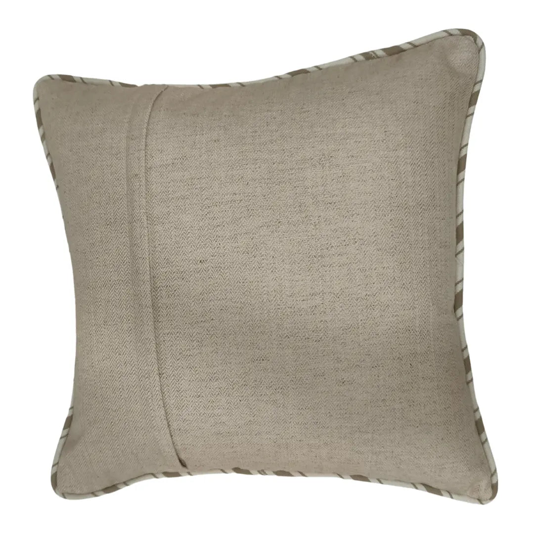 Elegant Ivory & Taupe Dual Tone Pillow Covers (16x16, Set of 2) | ZIPCushions - view 3