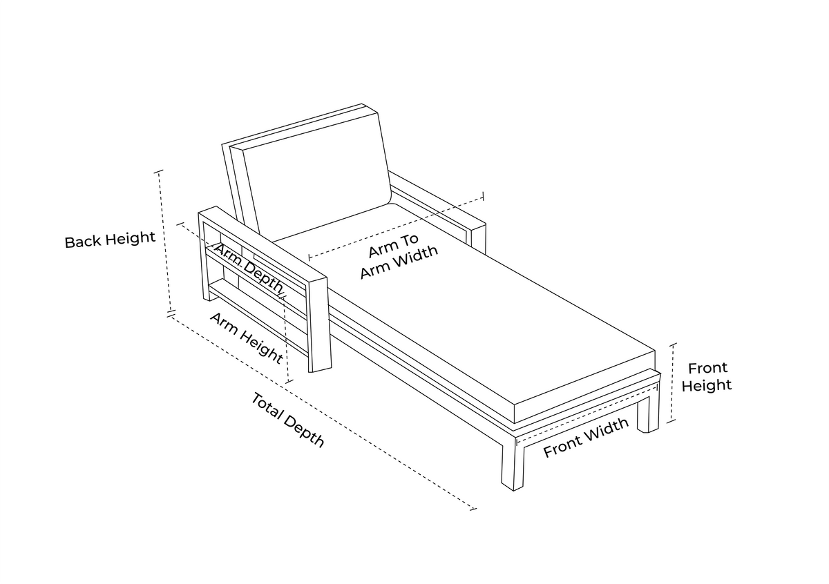 Custom Outdoor Chaise Lounge Cover - Design 1