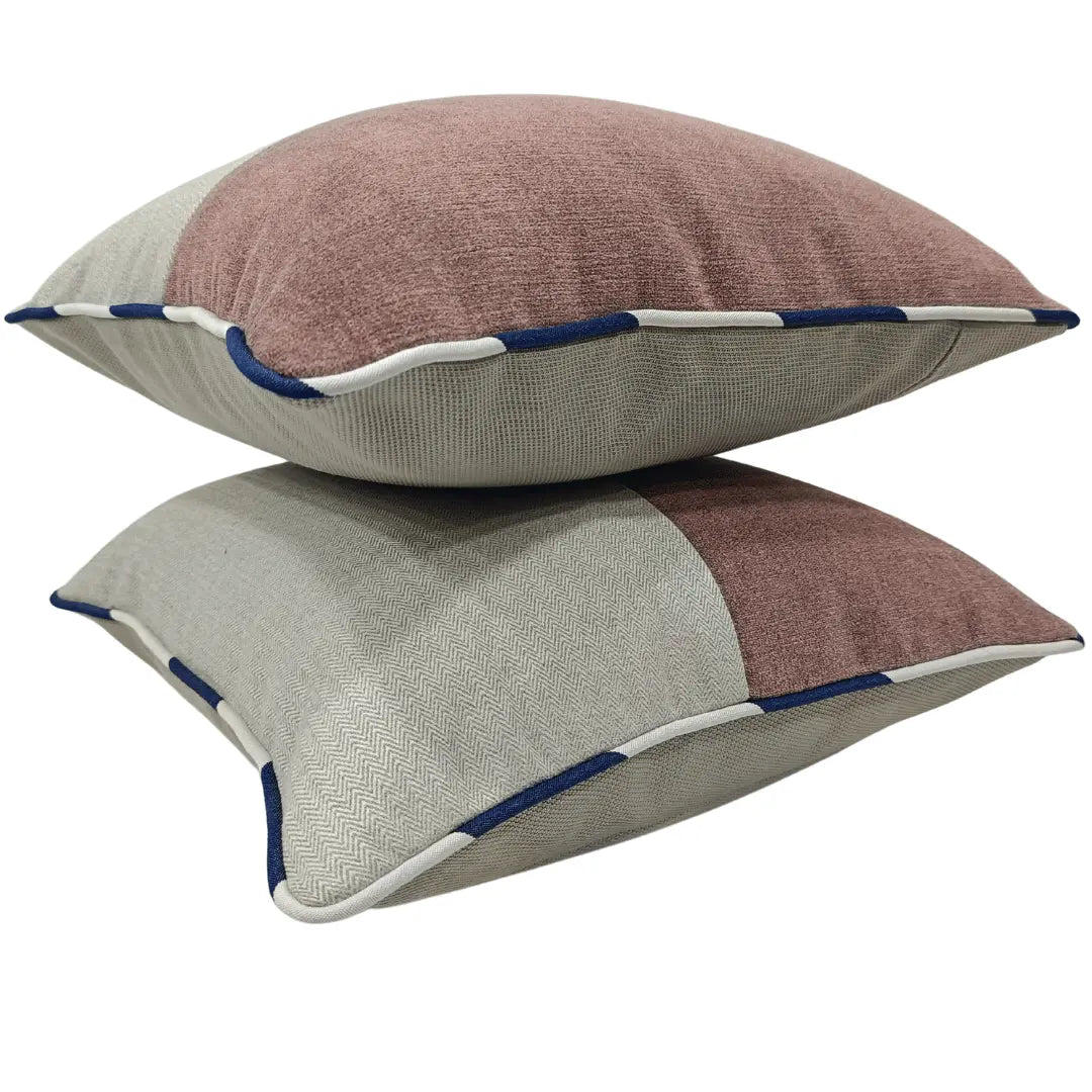 Blush Pink & Cream Textured Pillow Covers (16x16, Set of 2) | ZIPCushions - view 2