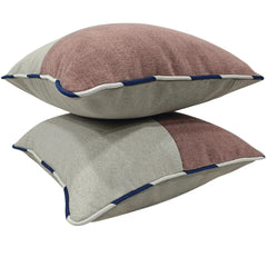 Blush Pink & Cream Textured Pillow Covers (16x16, Set of 2) - Hover Image