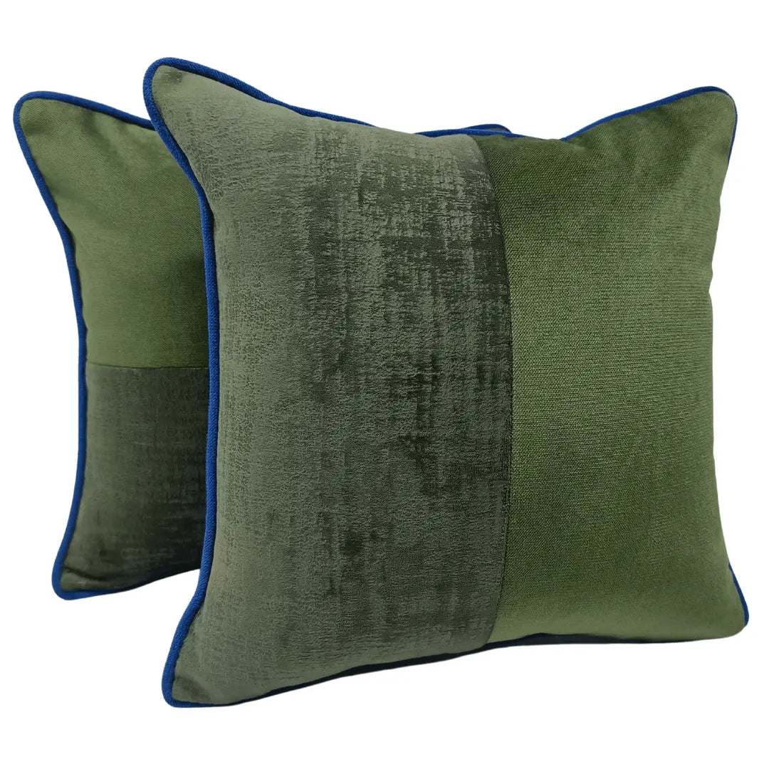 Forest Green & Velvet Accent Pillow Covers (16x16, Set of 2) | ZIPCushions