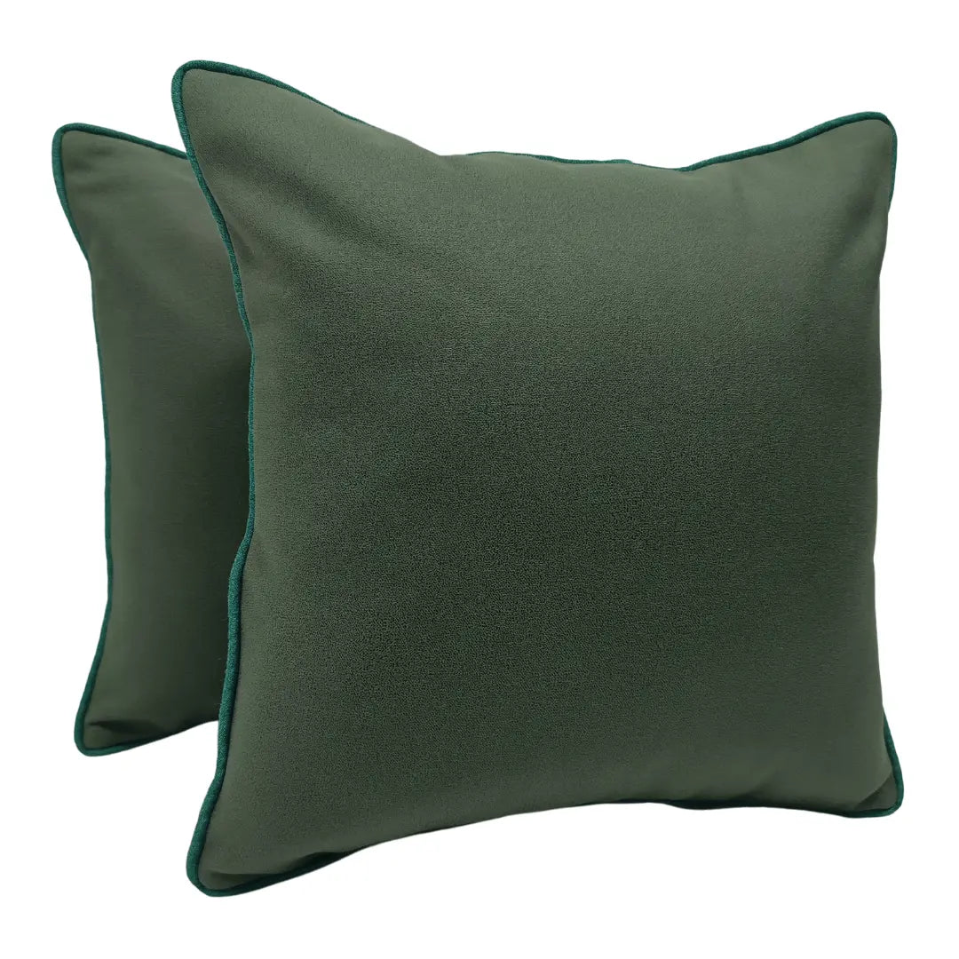 Emerald Green Leather-Like Pillow Covers (16x16, Set of 2) | ZIPCushions
