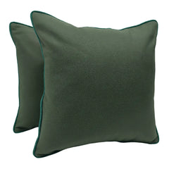 Emerald Green Leather-Like Pillow Covers (16x16, Set of 2)