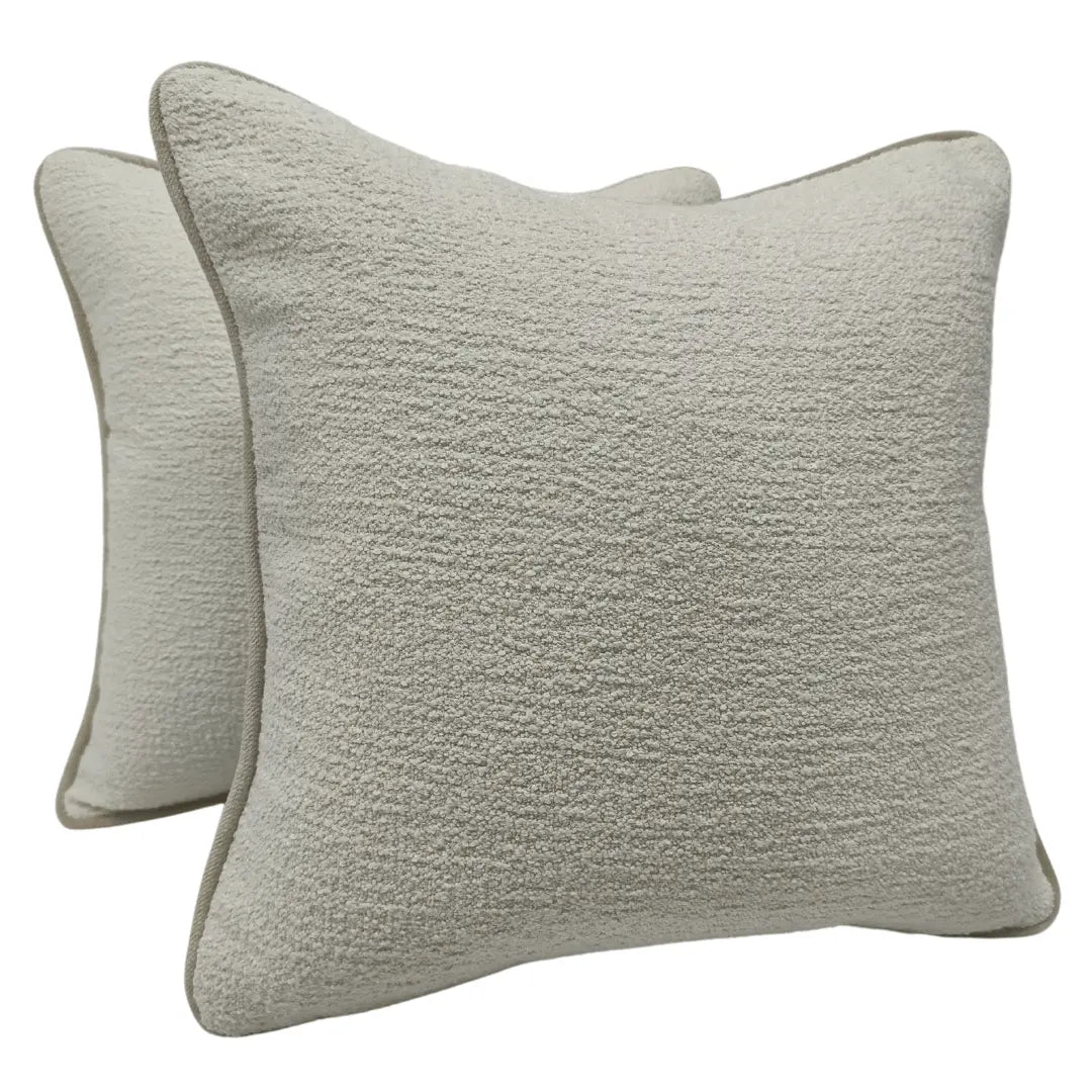 Ivory Bouclé Pillow Covers (16x16, Set of 2) | ZIPCushions