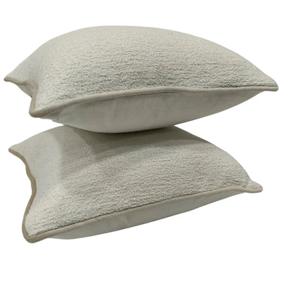 Ivory Bouclé Pillow Covers (16x16, Set of 2) - Alternate image