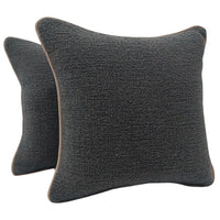 Charcoal Black Bouclé Pillow Covers (16x16, Set of 2)