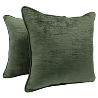 Deep Forest Green Velvet Pillow Covers (16x16, Set of 2)