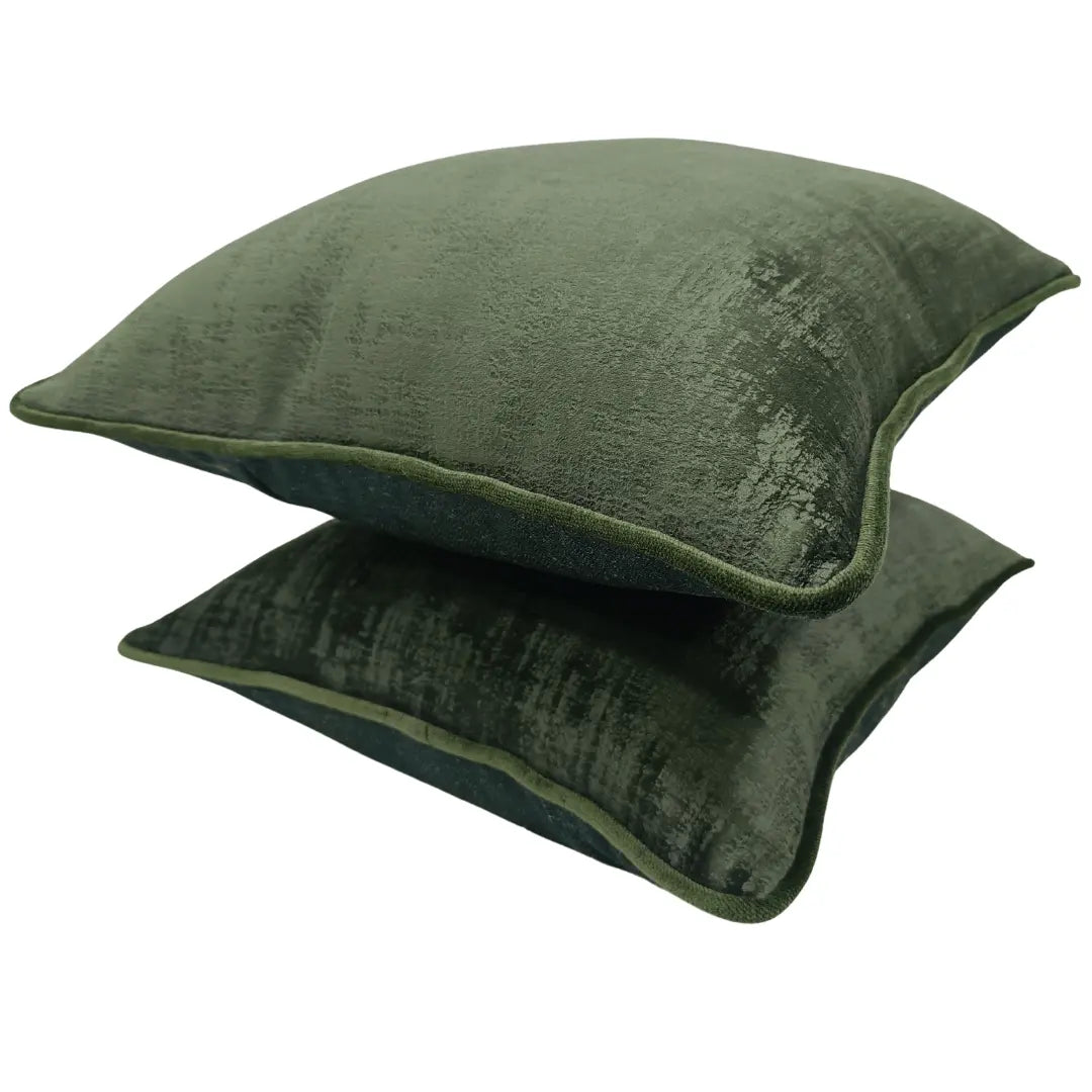 Deep Forest Green Velvet Pillow Covers (16x16, Set of 2) | ZIPCushions - view 2