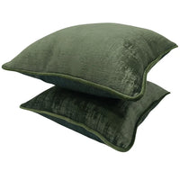 Deep Forest Green Velvet Pillow Covers (16x16, Set of 2)