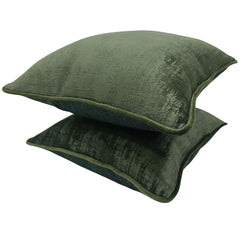 Deep Forest Green Velvet Pillow Covers (16x16, Set of 2) - Hover Image