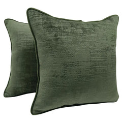 Deep Forest Green Velvet Pillow Covers (16x16, Set of 2)