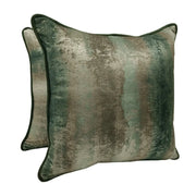 Elegant Green & Gold Abstract Decorative Pillow Covers (16x16, Set of 2) | ZIPCushions