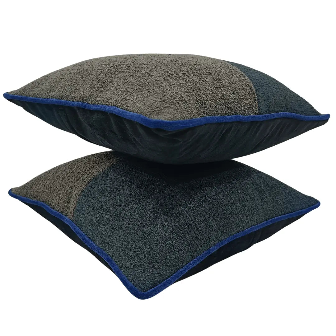 Modern Bouclé Texture Two-Tone Pillow Covers (16x16, Set of 2) | ZIPCushions - view 2
