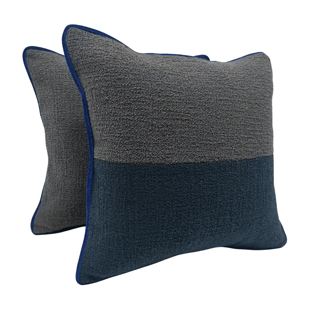 Modern Bouclé Texture Two-Tone Pillow Covers (16x16, Set of 2) | ZIPCushions